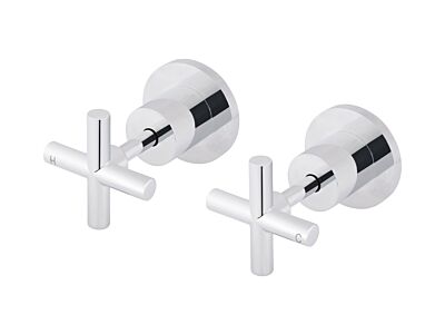 Meir Chrom Einstellgriffe Kreuzform & Einbauteil - Set 8