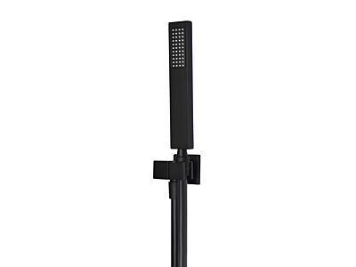 Meir schwarze Handbrause quadratisch mit Halterung